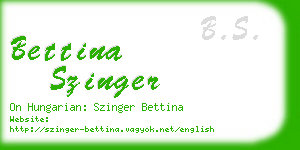 bettina szinger business card